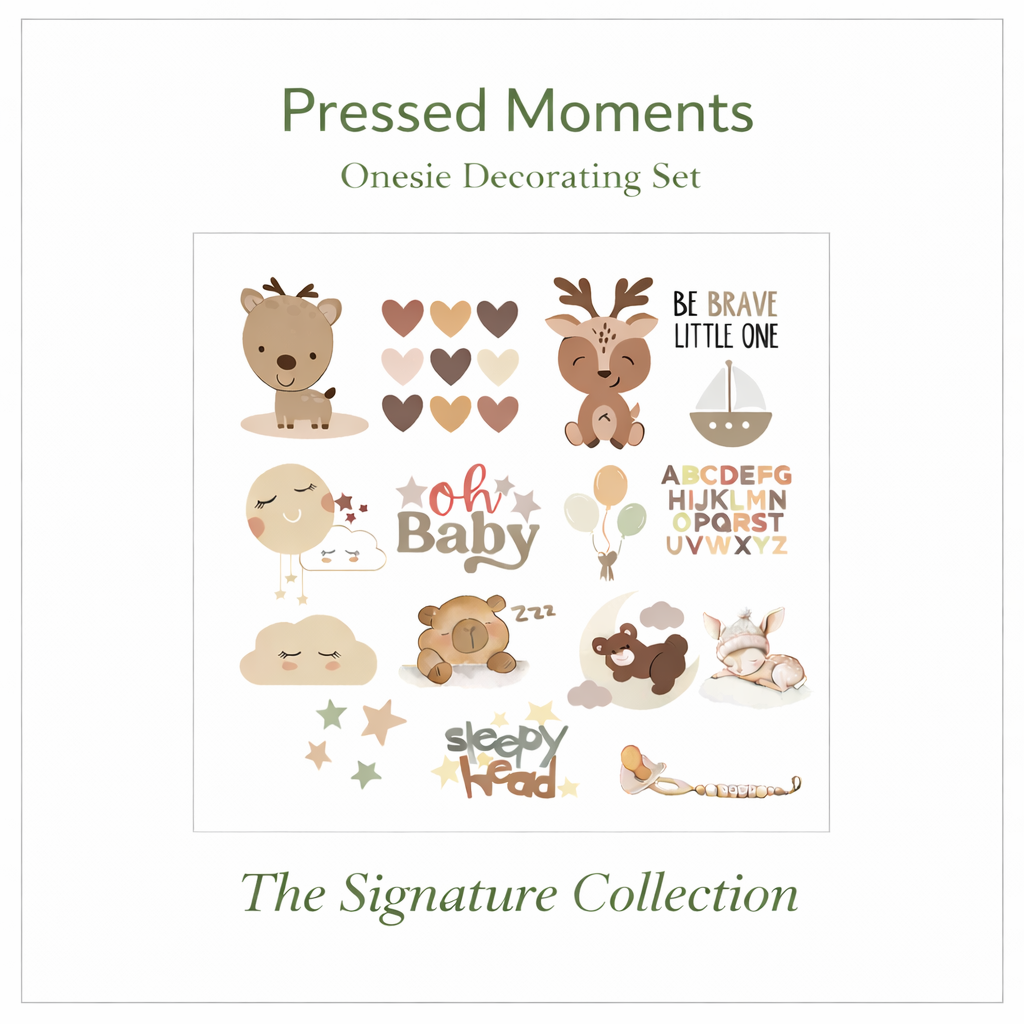 The Signature  Collection Baby Shower Onesie Decorating Transfer Set