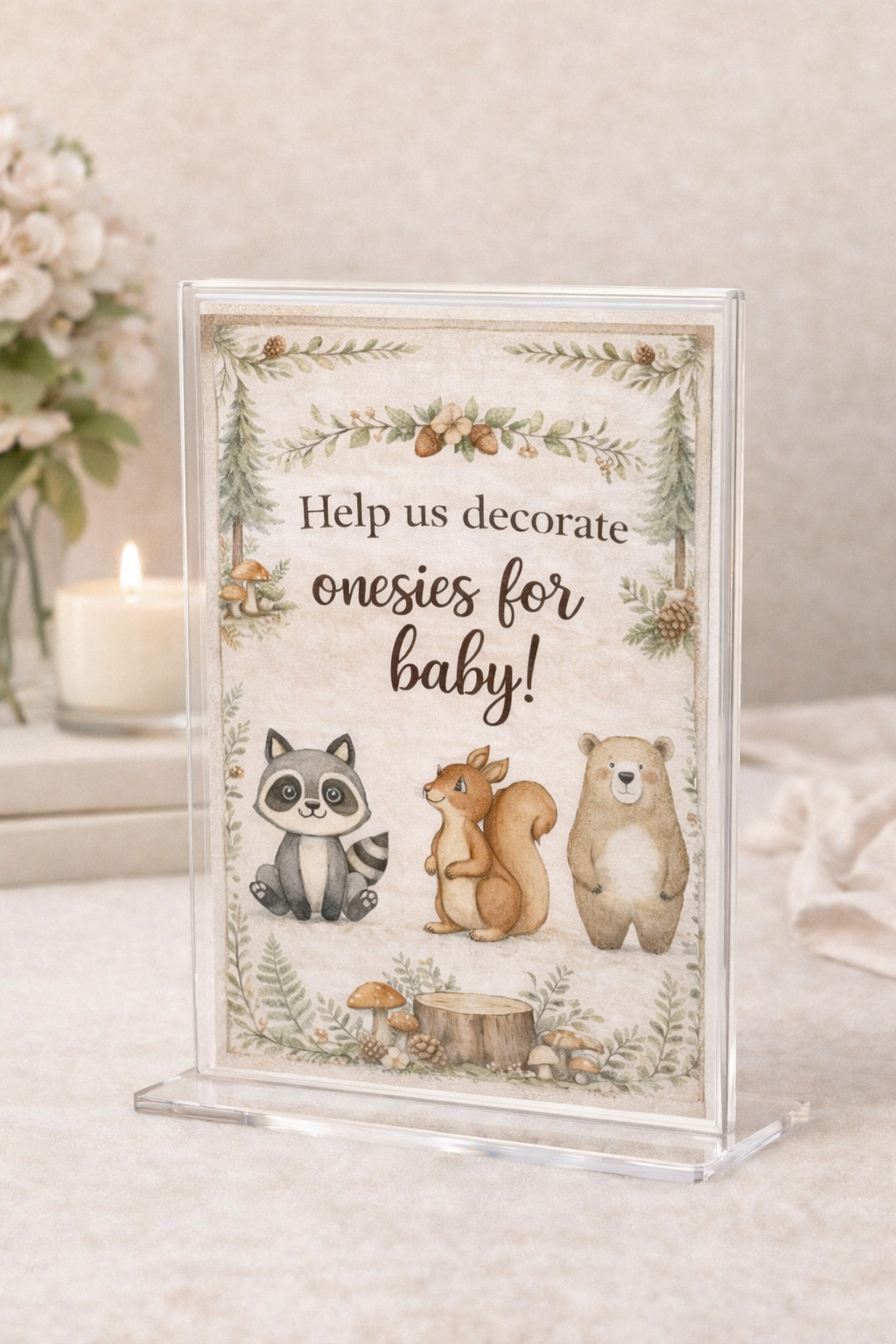 Keepsake Collection™ – Matching Onesie Station Table Sign 9x11 inches