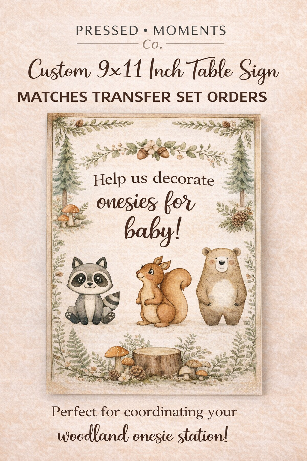 Keepsake Collection™ – Matching Onesie Station Table Sign 9x11 inches