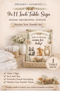 Keepsake Collection™ – Matching Onesie Station Table Sign 9x11 inches