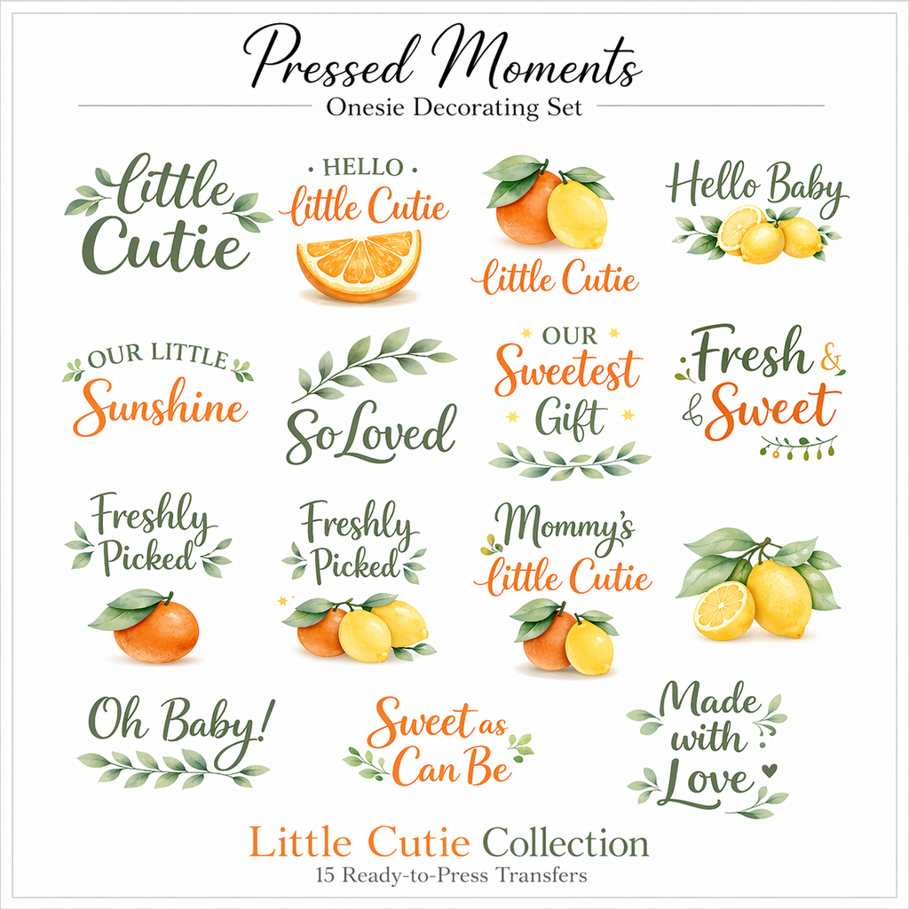 A Little Cutie Citrus Baby Shower Onesie Decorating Set