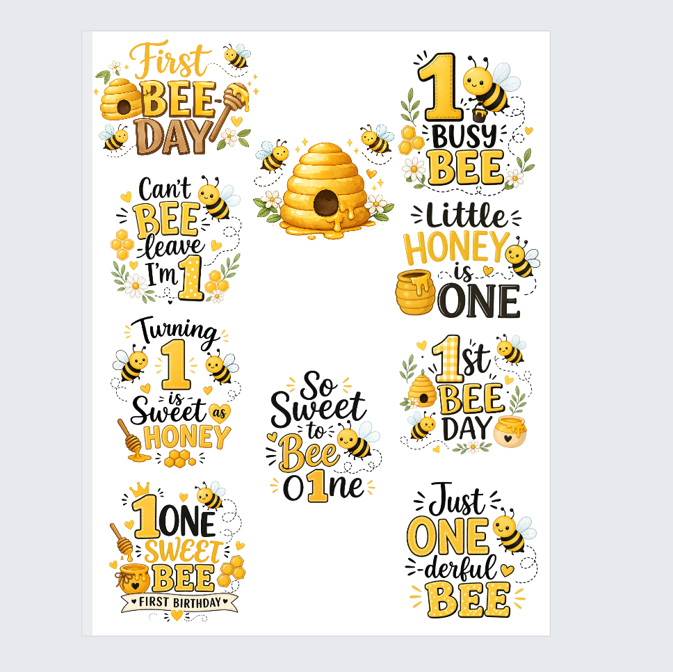 First Bee-Day Transfer Set