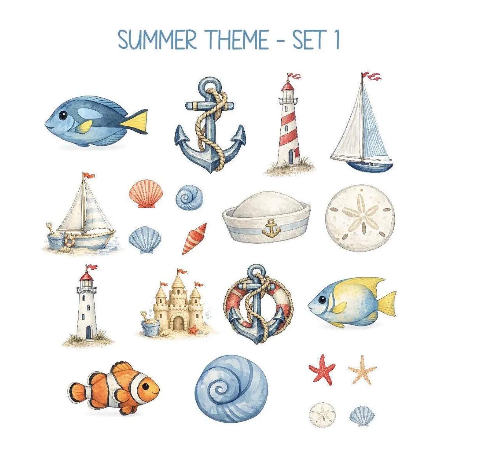 Nautical Baby Shower Onesie Station Kit -15 iron on transfers