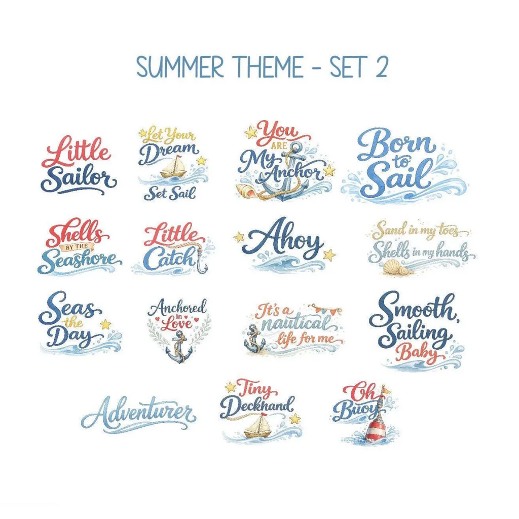 Nautical Baby Shower Onesie Station Kit -15 iron on transfers