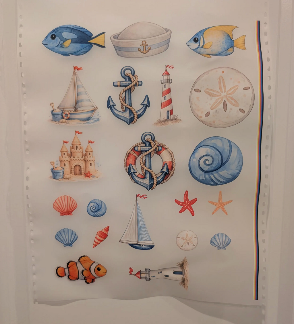 Nautical Baby Shower Onesie Station Kit -15 iron on transfers