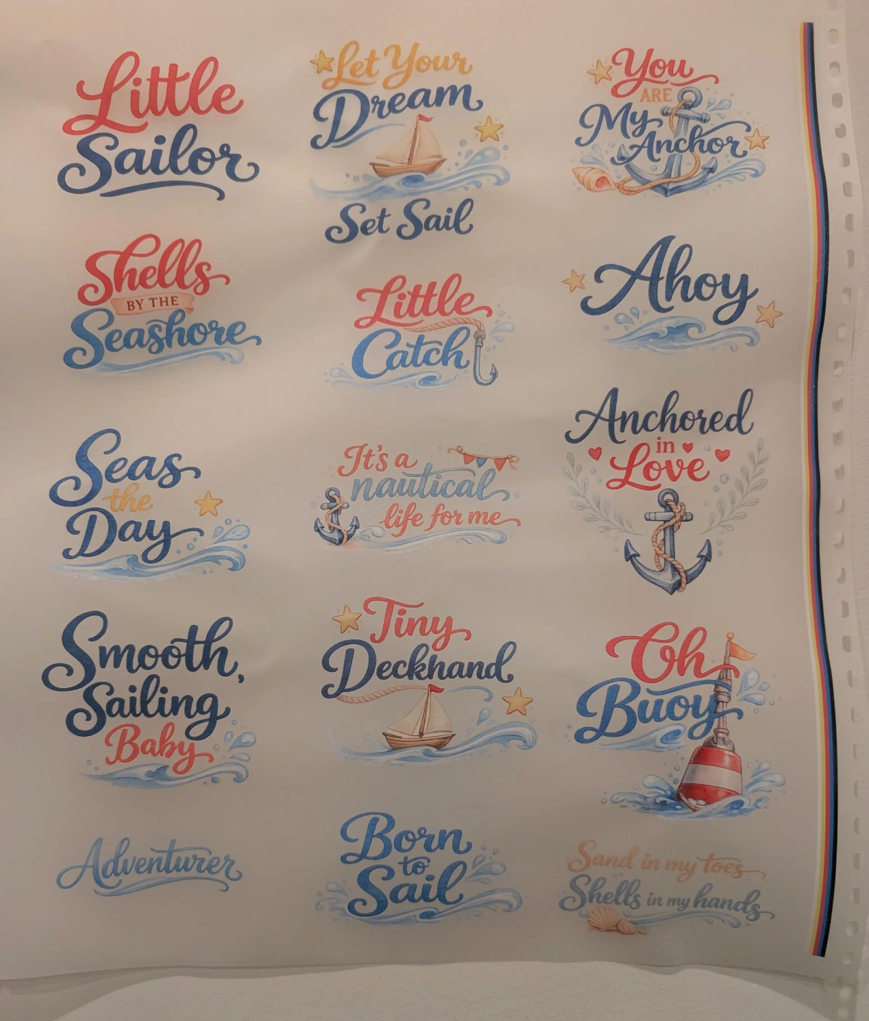 Nautical Baby Shower Onesie Station Kit -15 iron on transfers