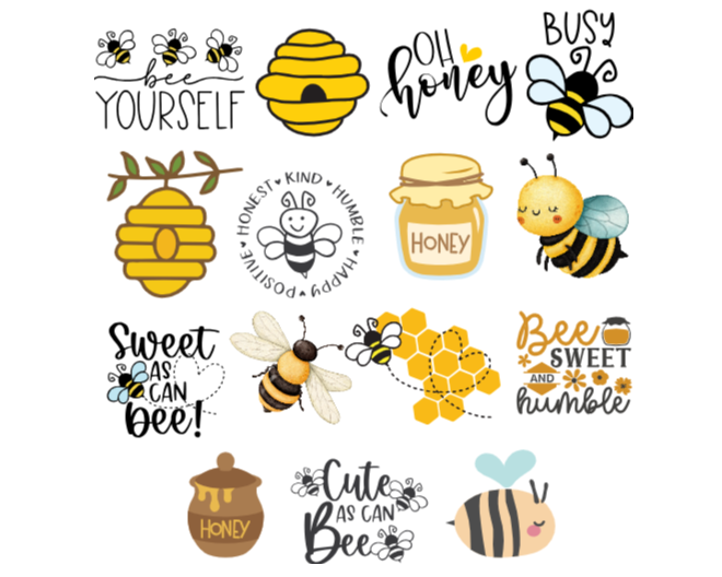 Sweet As Can Bee Baby Shower Onesie Decorating Station Set - Ready to Press Transfer Set