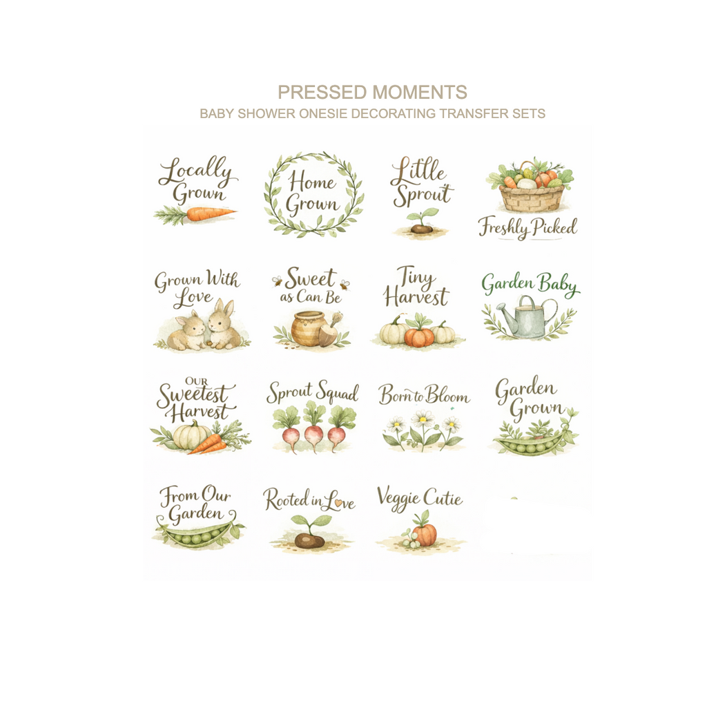Little Sprouts Onesie Station Decorating Kit - Ready to Press 15 Transfers