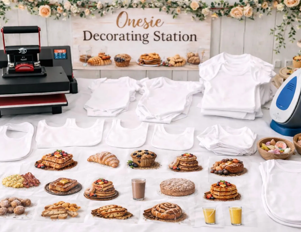 Brunch Baby Shower Onesie Station Transfers