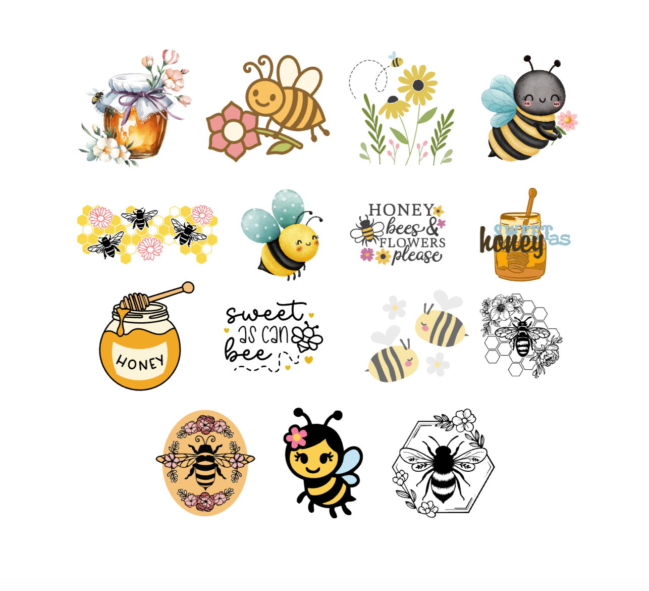 Bee & Honey Themed Baby Shower Onesie Station Transfer Set