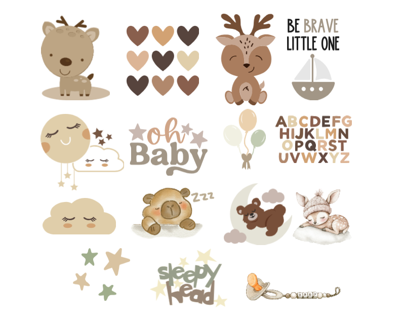 The Signature  Collection Baby Shower Onesie Decorating Transfer Set