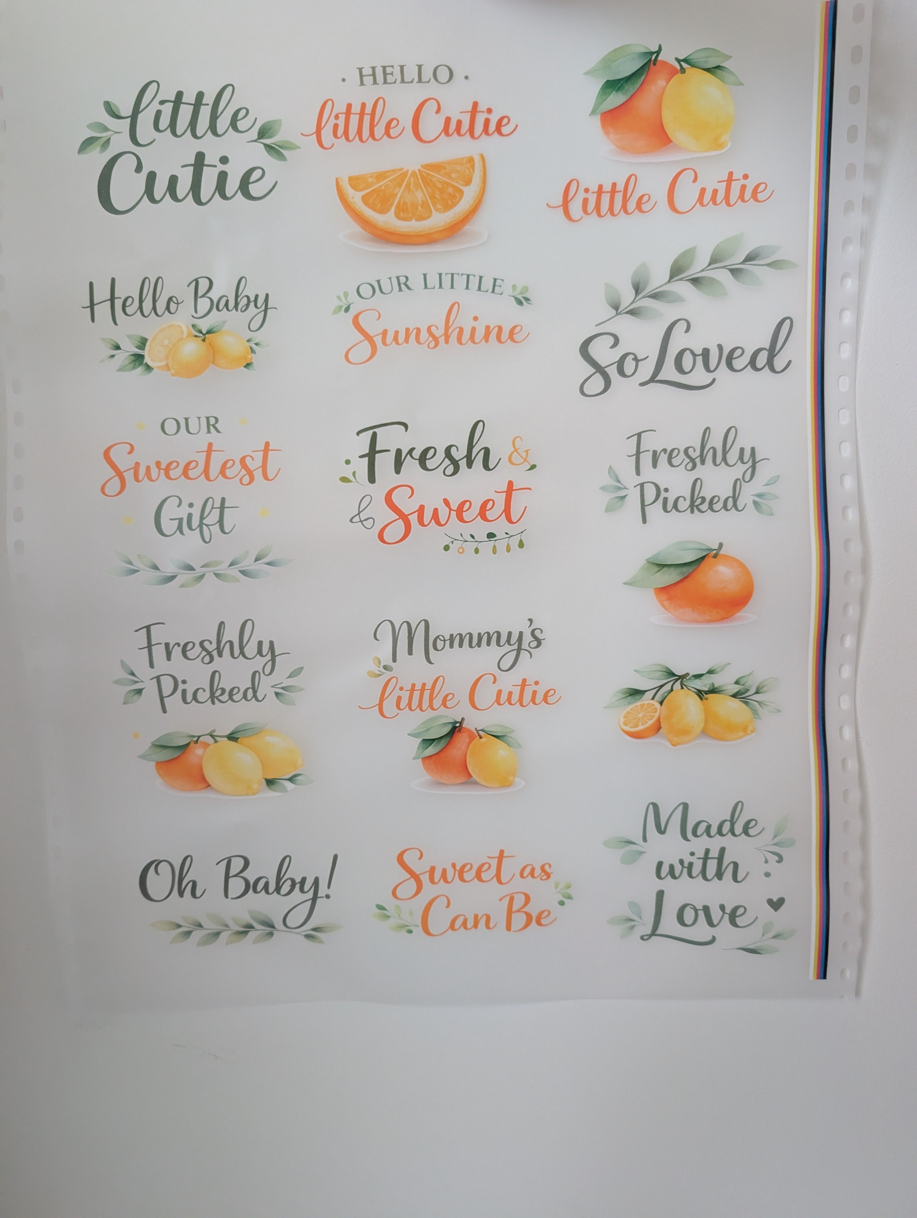 A Little Cutie Citrus Baby Shower Onesie Decorating Set